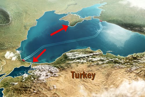 1Route of the TurkStream pipeline as 3D rendering